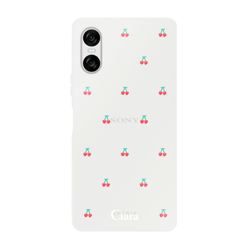 Xperia1Ⅶ クリアケース タイニーチェリー レッド