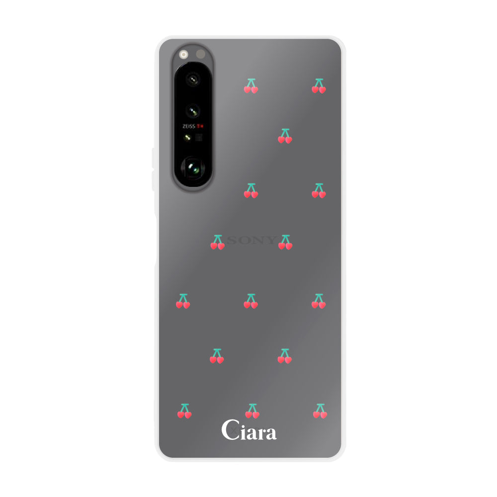 Xperia5Ⅲ クリアケース タイニーチェリー レッド