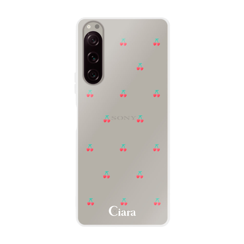 Xperia1Ⅳ クリアケース タイニーチェリー レッド