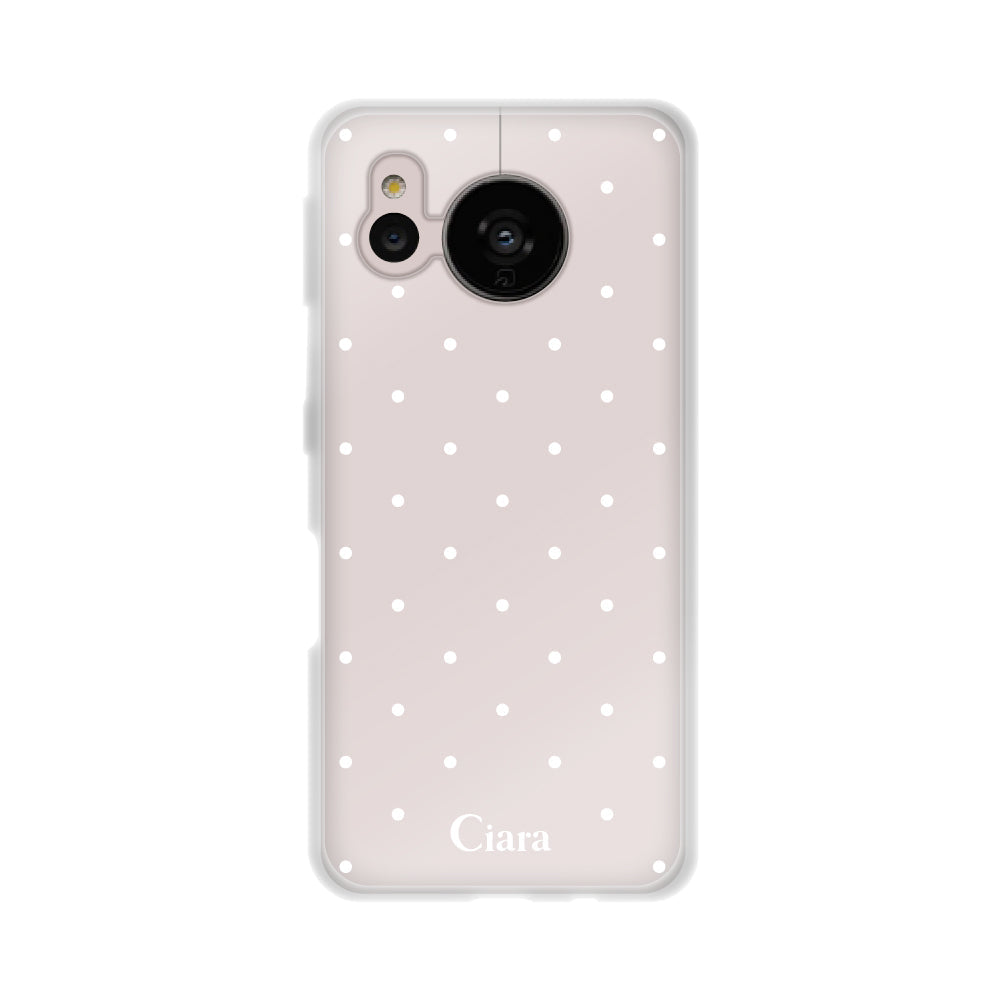 AQUOSSENSE7ケース クリアケース スウィートドット ホワイト