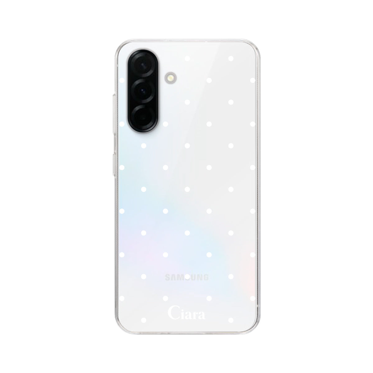 GalaxyA36 クリアケース スウィートドット ホワイト