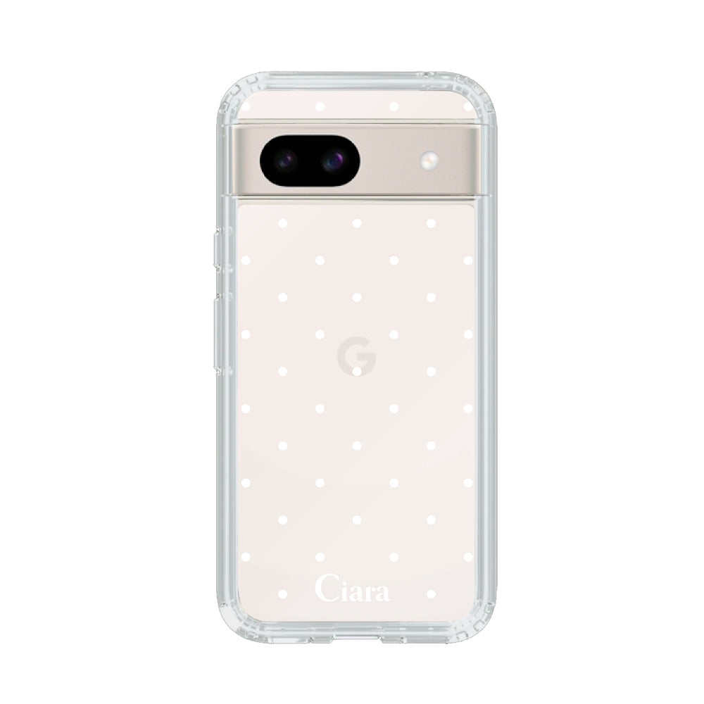 GooglePixel8aケース クリアケース スウィートドット ホワイト