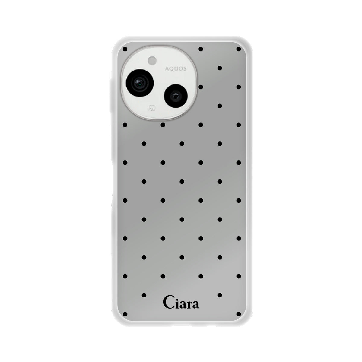 AQUOSsense9 クリアケース スウィートドット ブラック