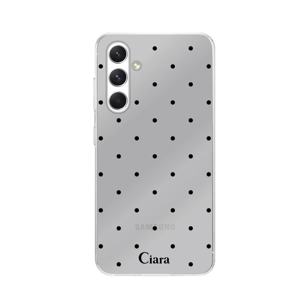 GalaxyA54ケース クリアケース スウィートドット ブラック