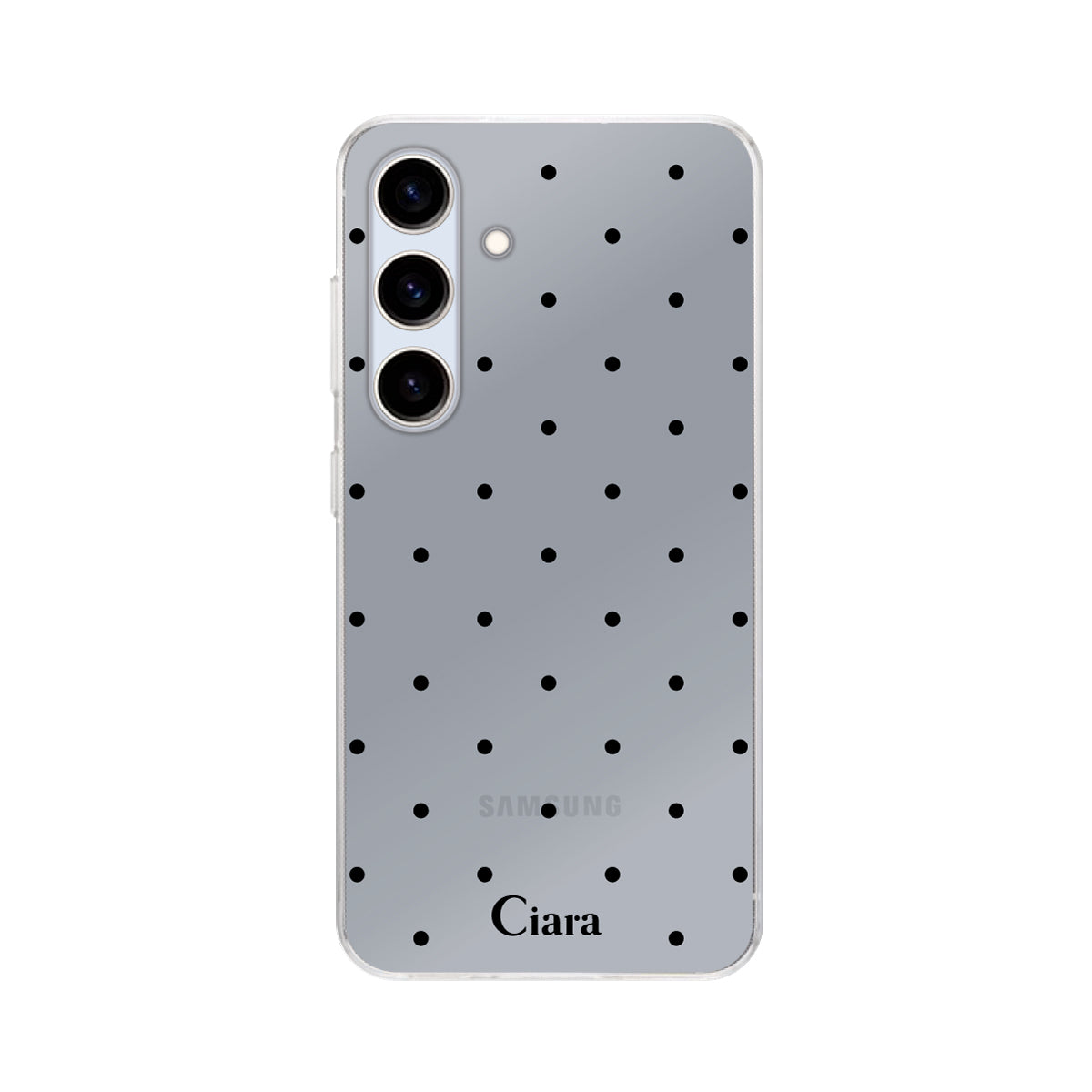 GalaxyS25 クリアケース スウィートドット ブラック