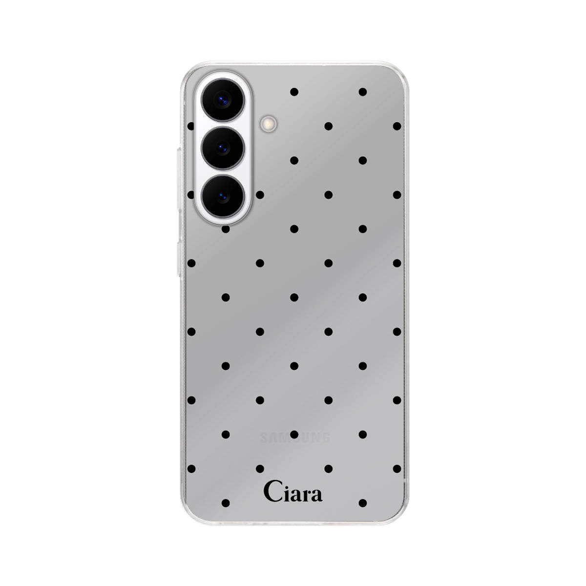 GalaxyS26 クリアケース スウィートドット ブラック