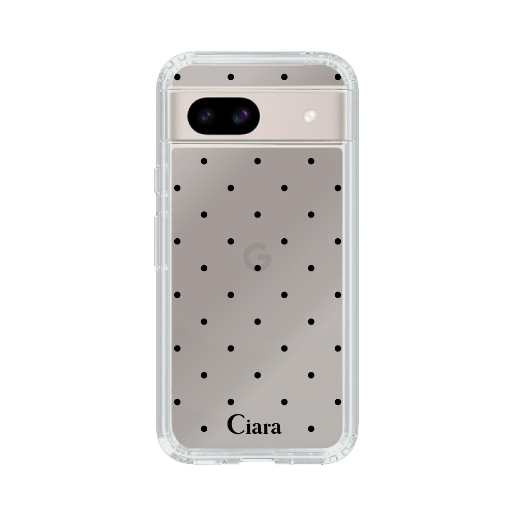 GooglePixel8aケース クリアケース スウィートドット ブラック