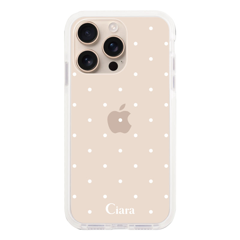 iPhoneケース クッションバンパー 耐衝撃クリアケース スウィートドット