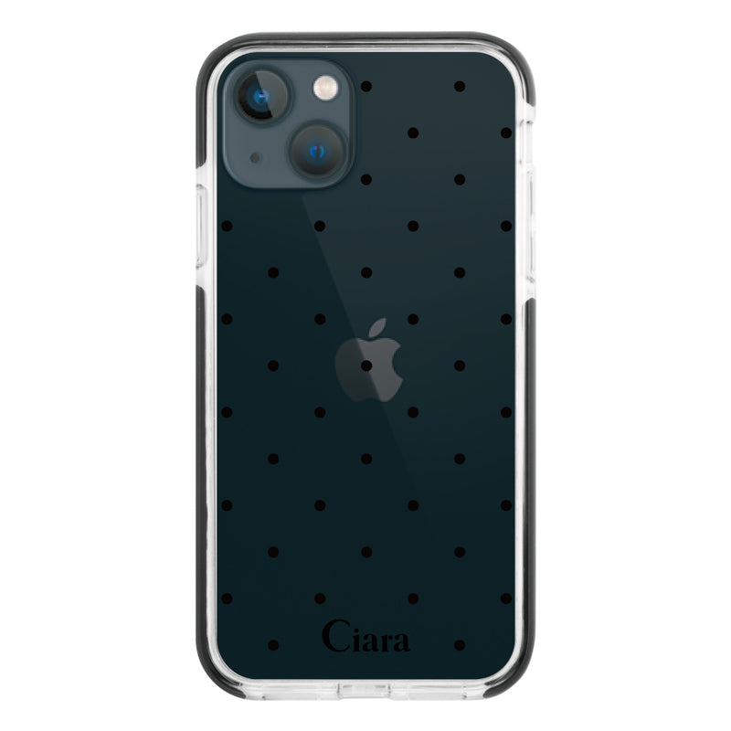 iPhoneケース クッションバンパー 耐衝撃クリアケース スウィートドット
