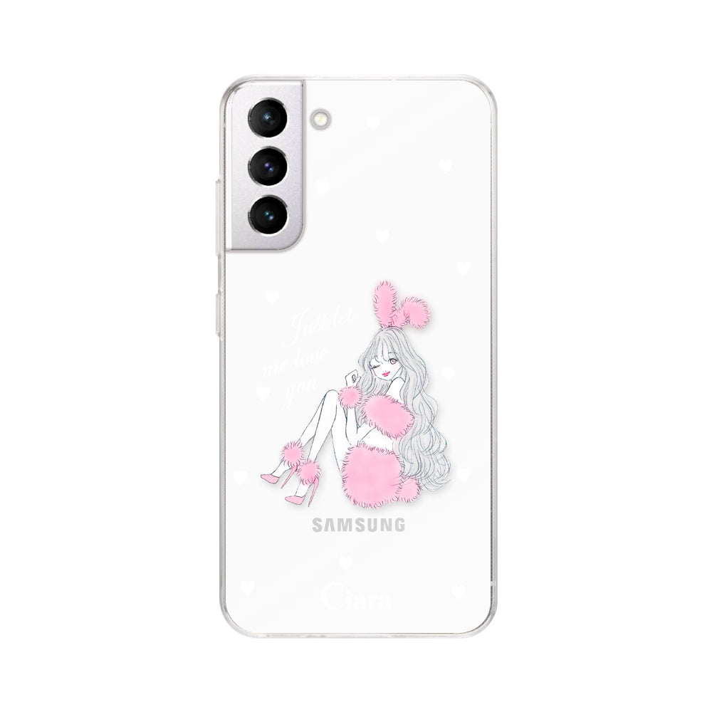 GalaxyS21ケース クリアケース ピンクバニー クリア