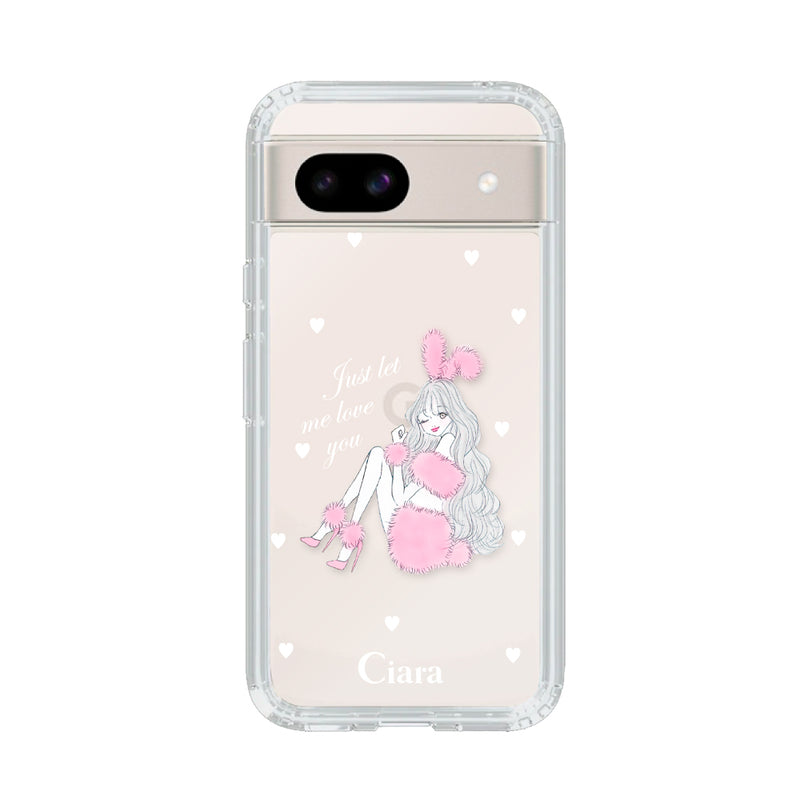GooglePixelケース クリアケース ピンクバニー