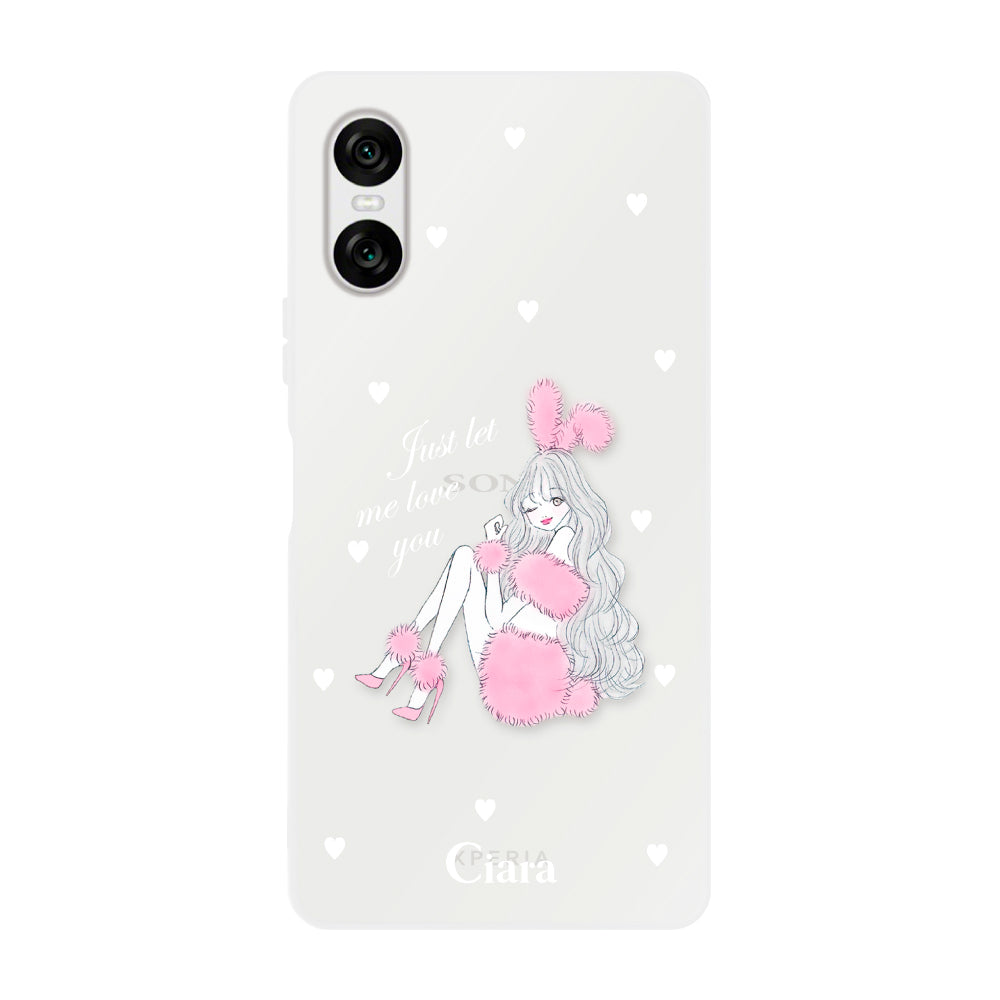 Xperia10VIケース クリアケース ピンクバニー クリア