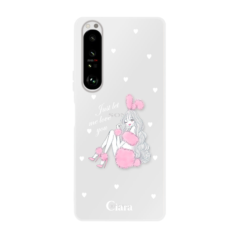 Xperia10Ⅱ クリアケース ピンクバニー クリア