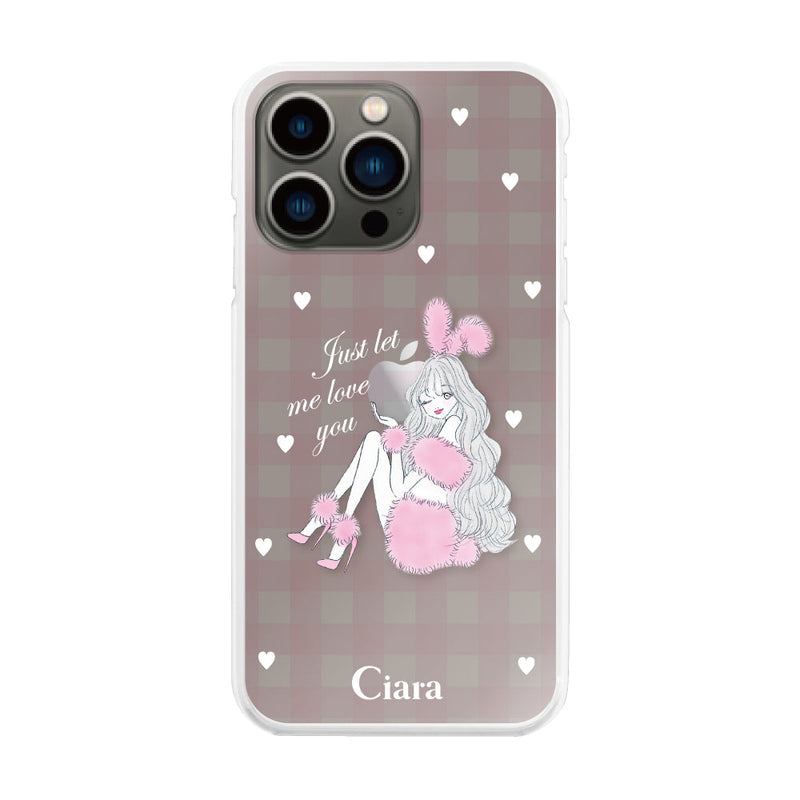 iPhoneケース ハイブリッド クリアケース ピンクバニー