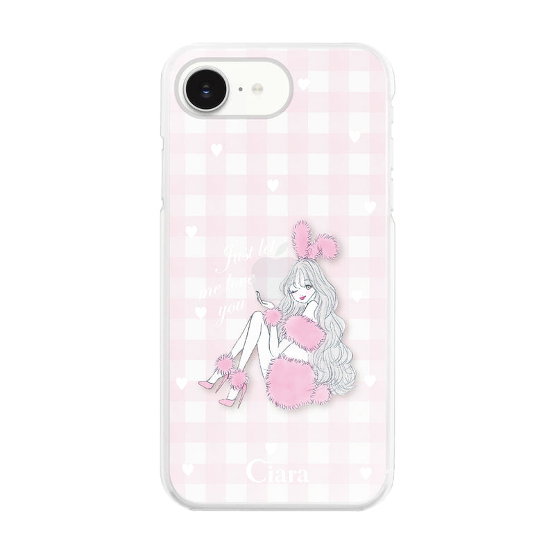 iPhoneケース ハイブリッド クリアケース ピンクバニー