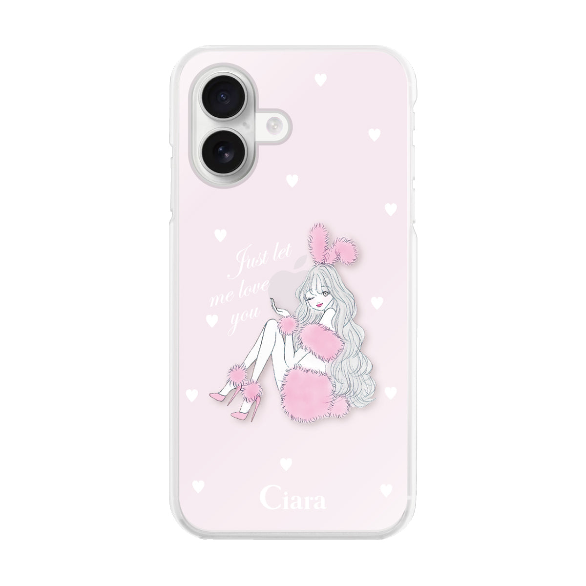iPhone16 ハイブリッド クリアケース ピンクバニー ピンク