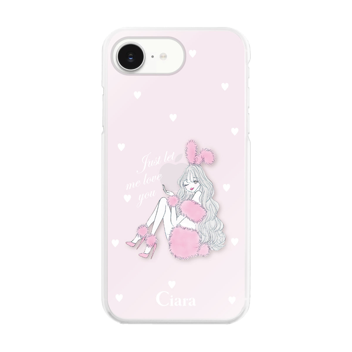 iPhone16e ハイブリッド クリアケース ピンクバニー ピンク