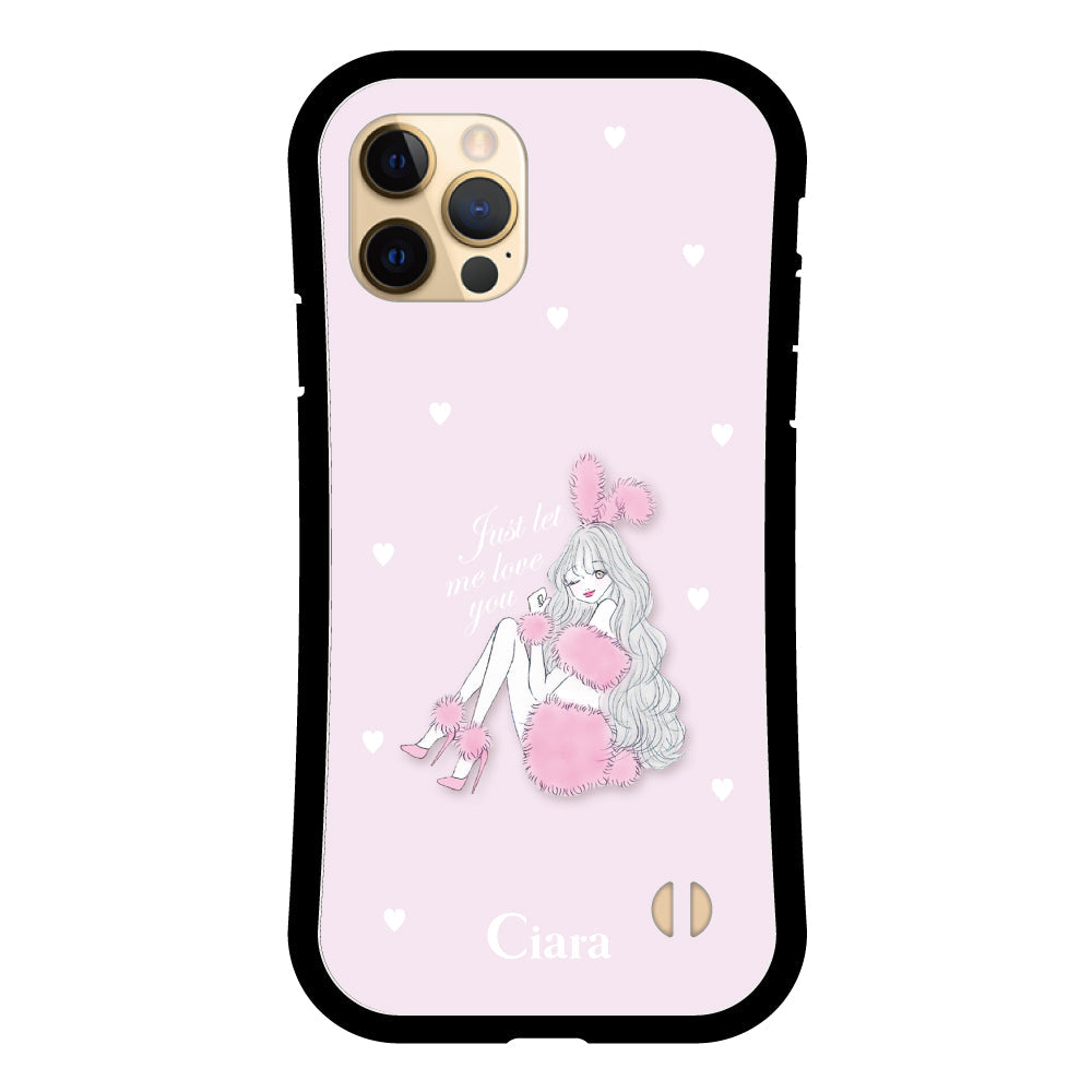 iPhone11Proケース グリップ 耐衝撃ケース ピンクバニー ピンク