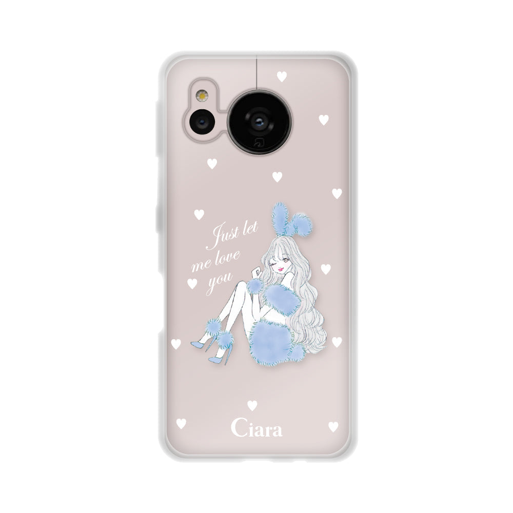 AQUOSSENSE7ケース クリアケース ブルーバニー クリア