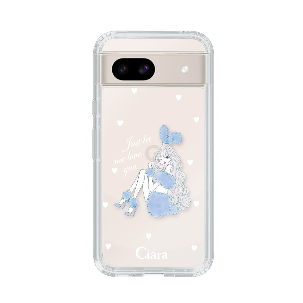GooglePixel8aケース クリアケース ブルーバニー クリア
