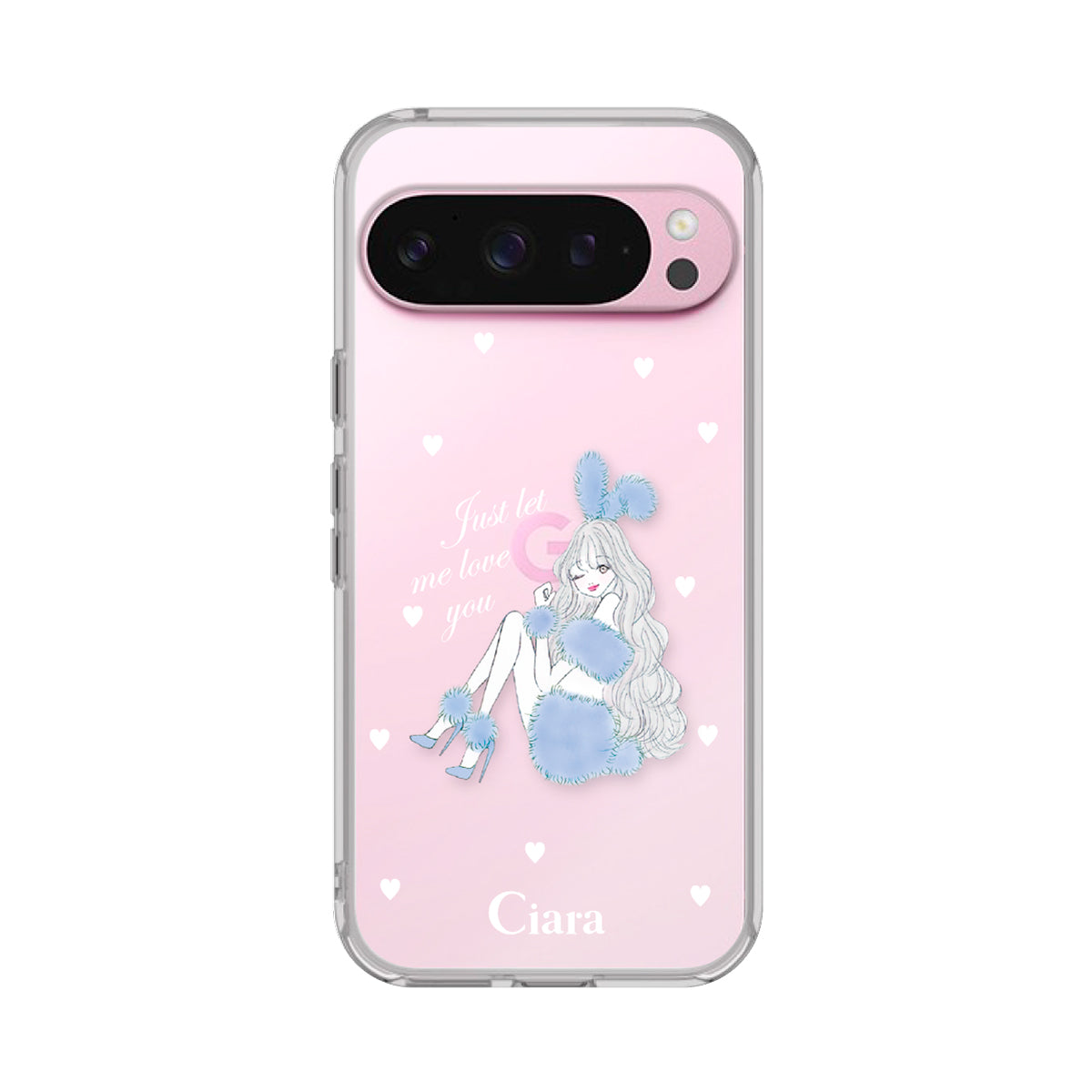 GooglePixel9/9Pro クリアケース ブルーバニー クリア