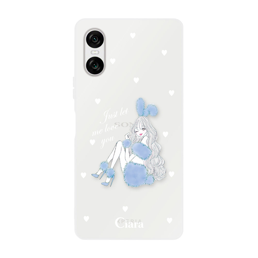 Xperia10VI クリアケース ブルーバニー クリア