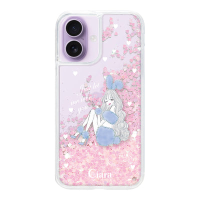 iPhoneケース グリッター オイルクリアケース ブルーバニー