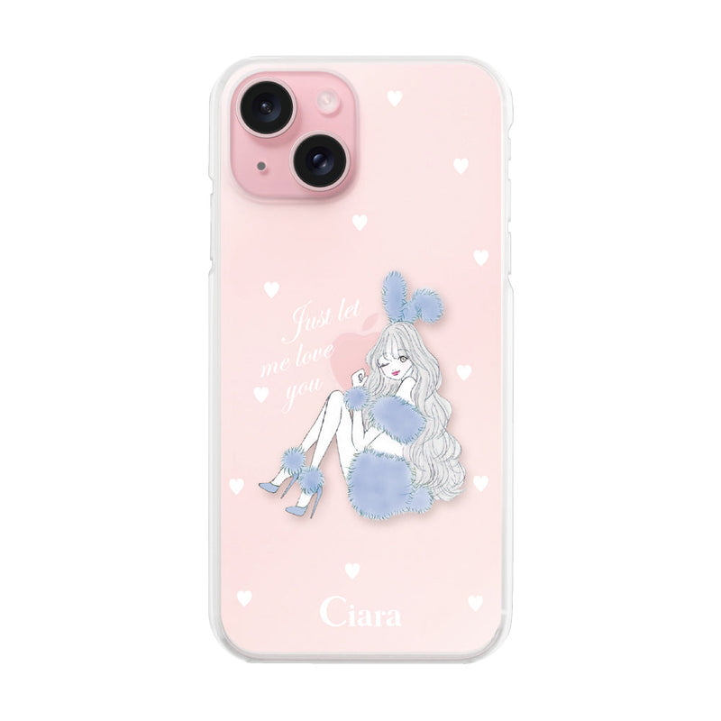 iPhoneケース ハイブリッド クリアケース ブルーバニー