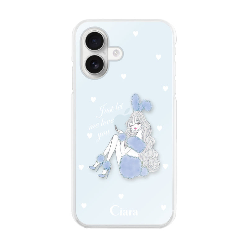 iPhoneケース ハイブリッド クリアケース ブルーバニー