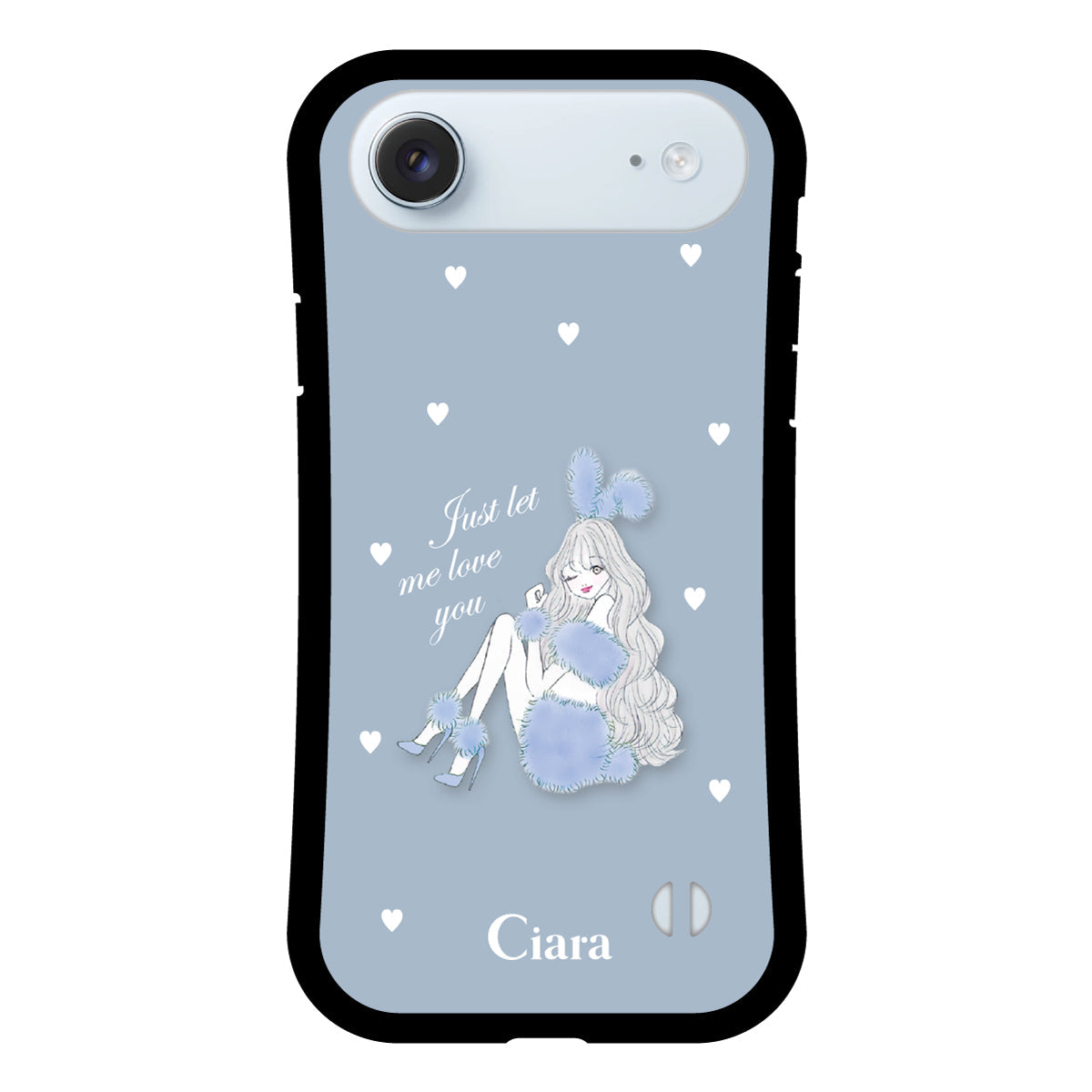 iPhoneAir グリップ 耐衝撃ケース ブルーバニー ブルー