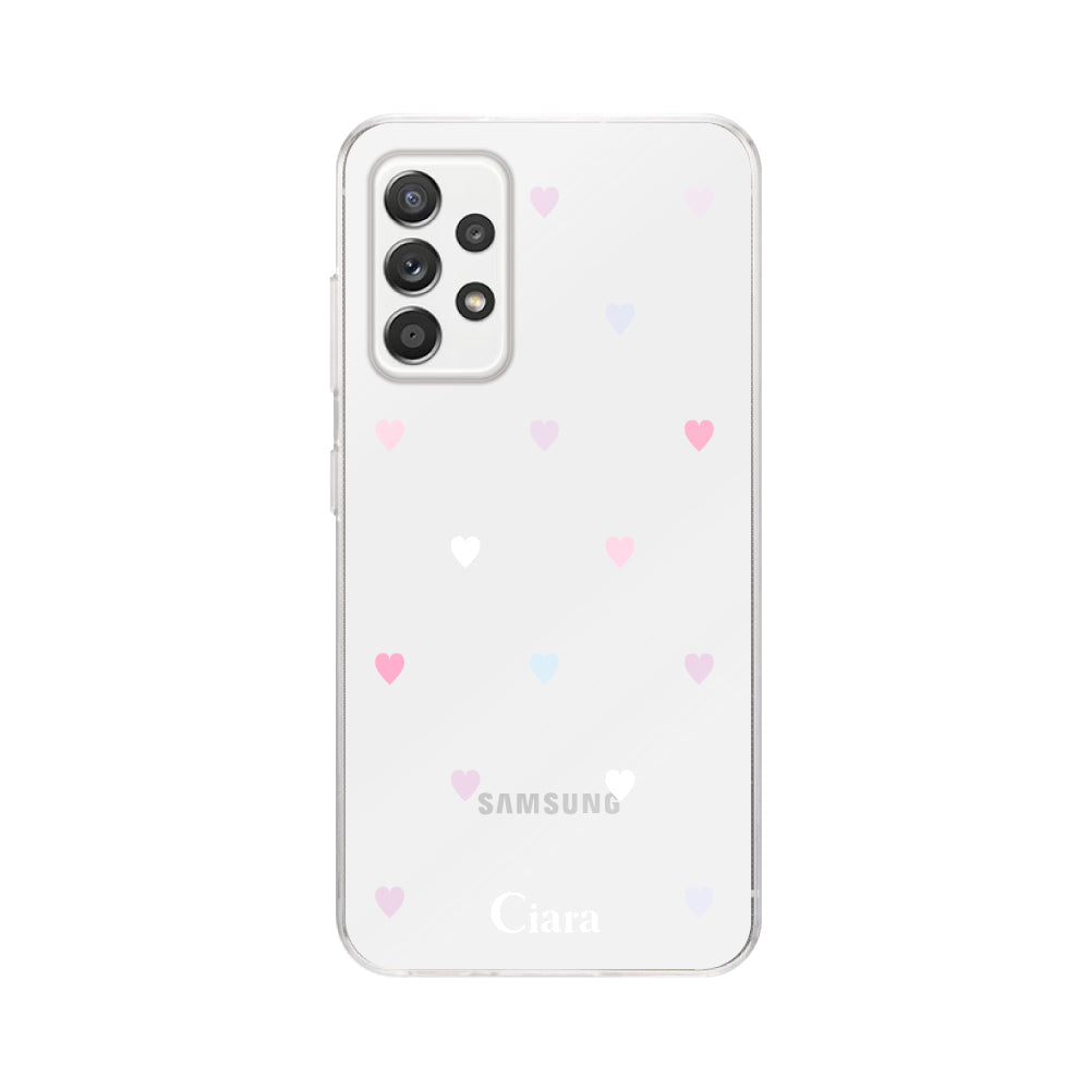 GalaxyA52ケース クリアケース パステルハート パステル