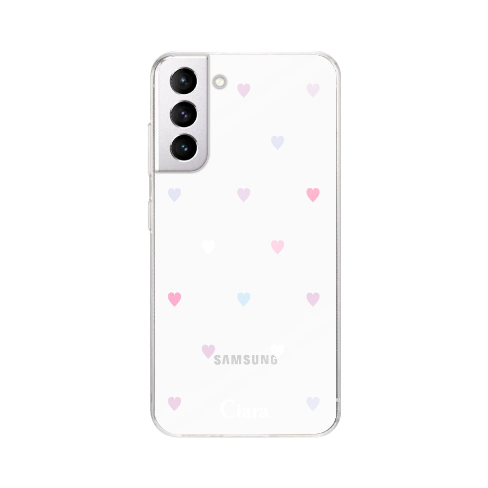 GalaxyS21ケース クリアケース パステルハート パステル