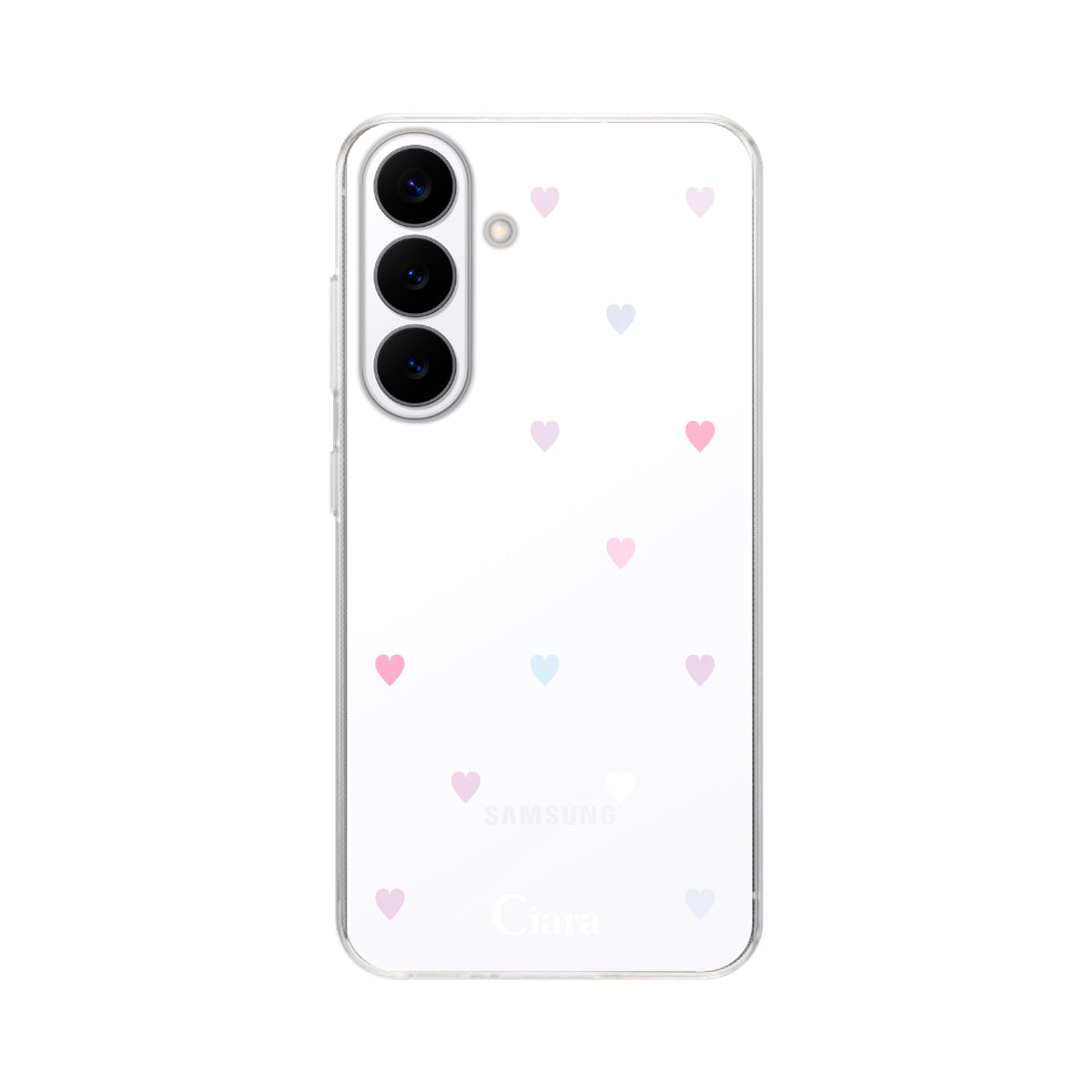 GalaxyS26 クリアケース パステルハート パステル