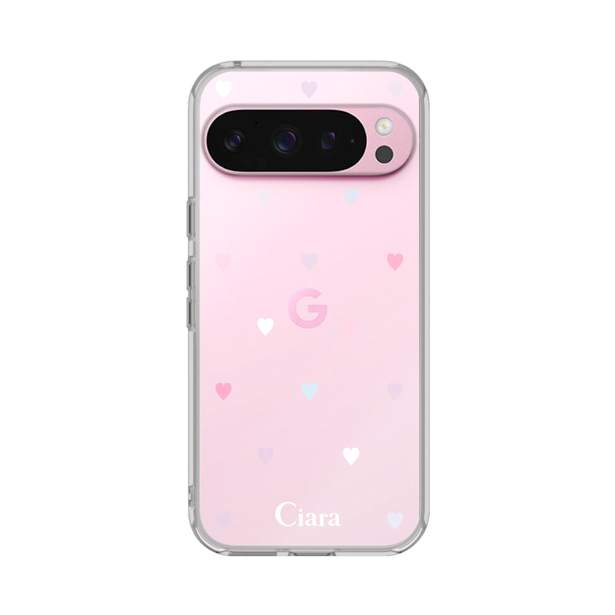 GooglePixel9/9Pro クリアケース パステルハート パステル