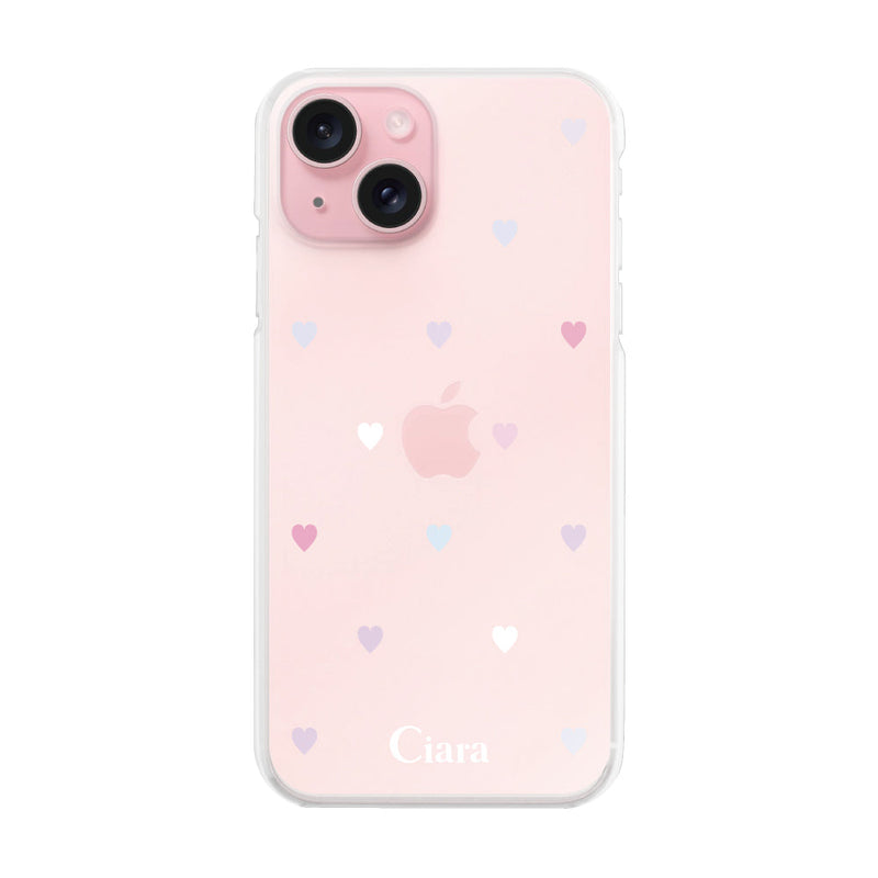 iPhoneケース ハイブリッド クリアケース パステルハート