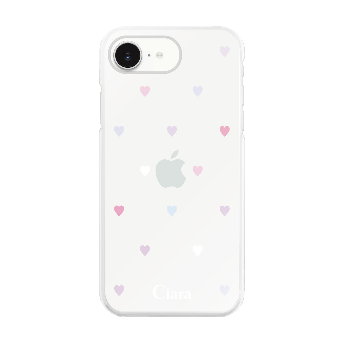 iPhone16e ハイブリッド クリアケース パステルハート パステル