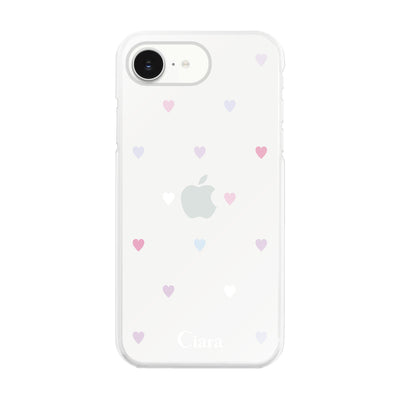 iPhoneケース ハイブリッド クリアケース パステルハート