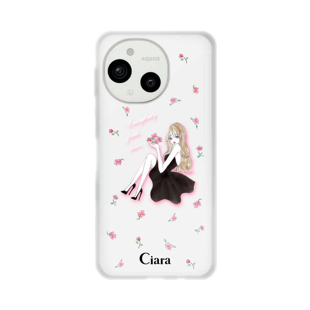 AQUOSsense9 クリアケース ラベンダーブラックガール クリア