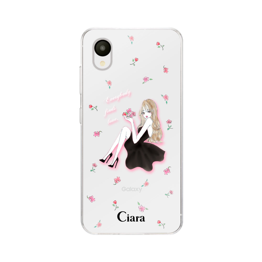 GalaxyA23ケース クリアケース ラベンダーブラックガール クリア