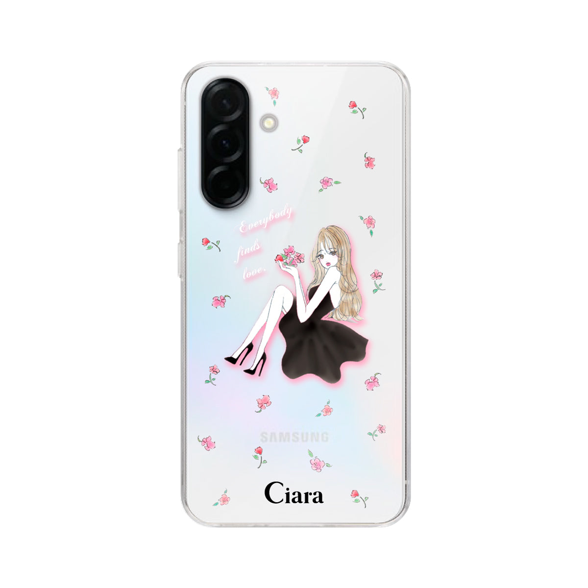 GalaxyA36 クリアケース ラベンダーブラックガール クリア