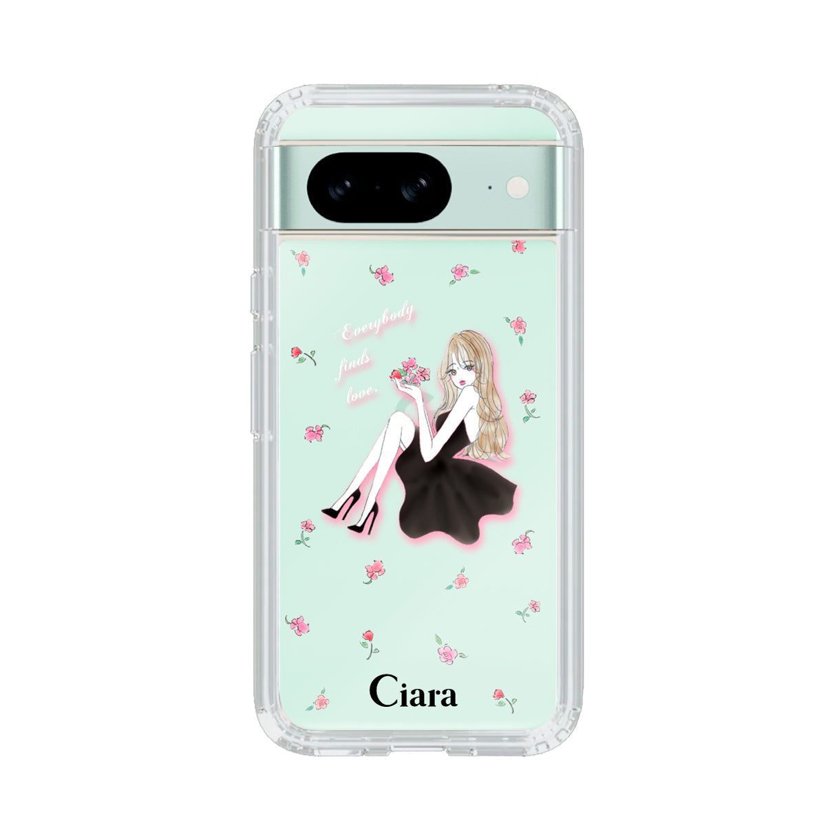 GooglePixel8 クリアケース ラベンダーブラックガール クリア