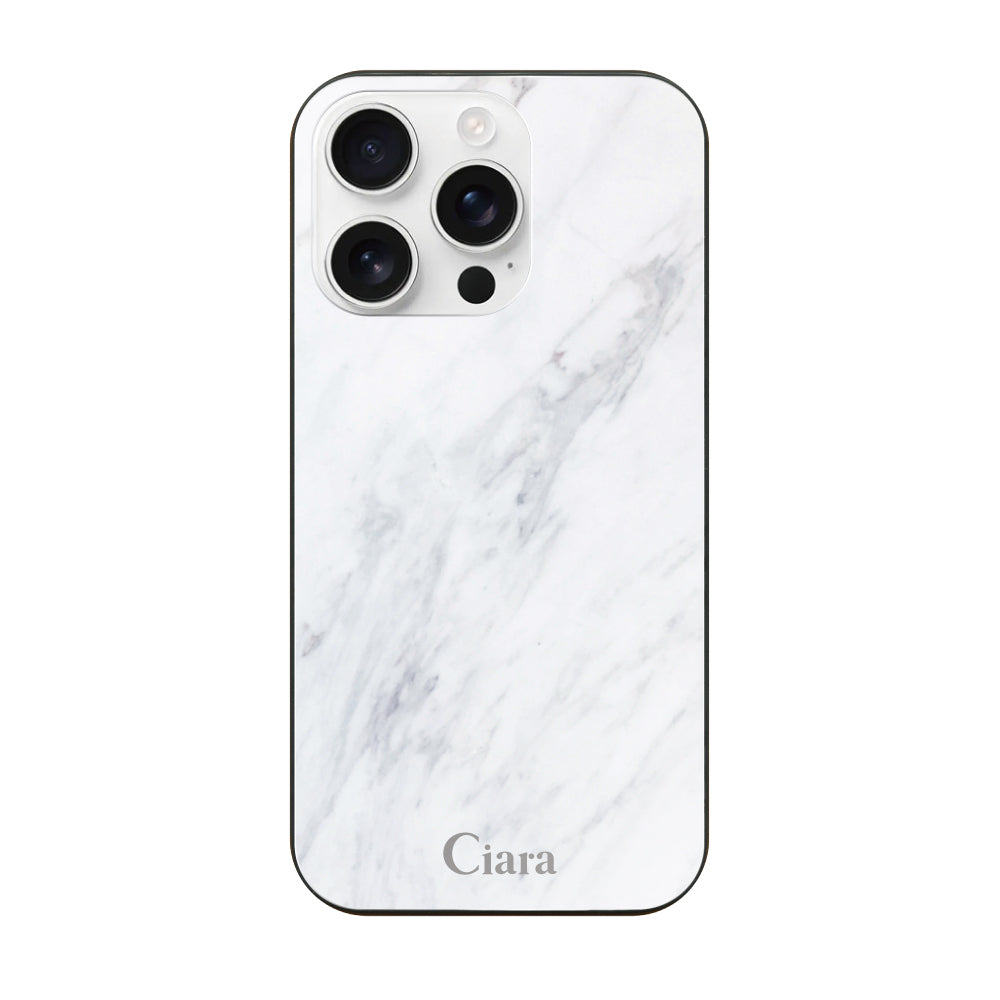 iPhone16ProMaxケース ガラス 強化ガラスケース マーブル ホワイト