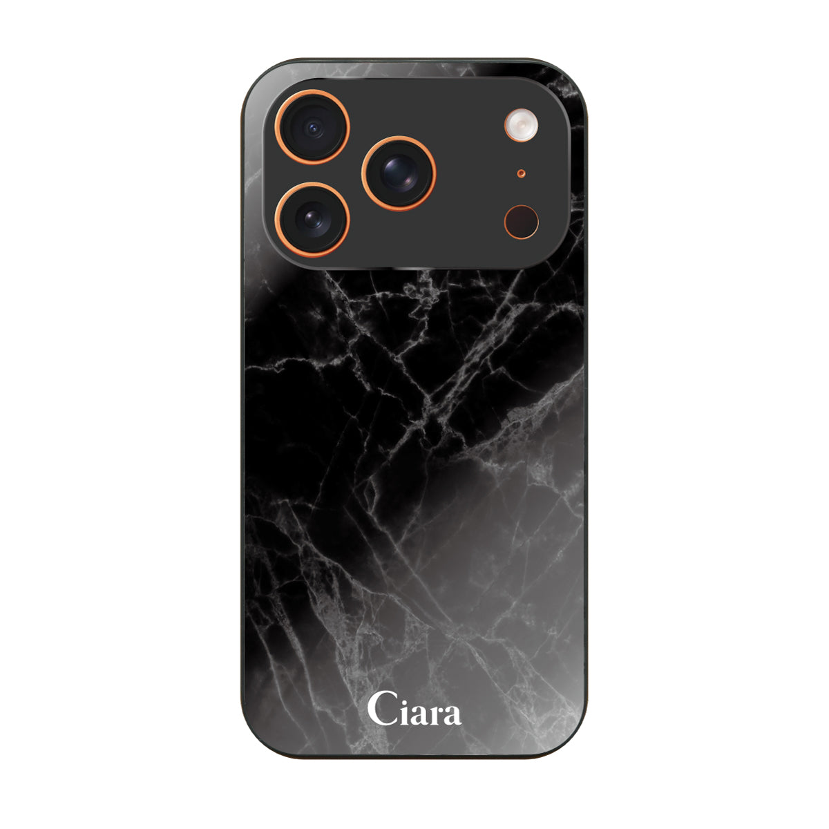 iPhone17ProMax ガラス 強化ガラスケース マーブル ブラック