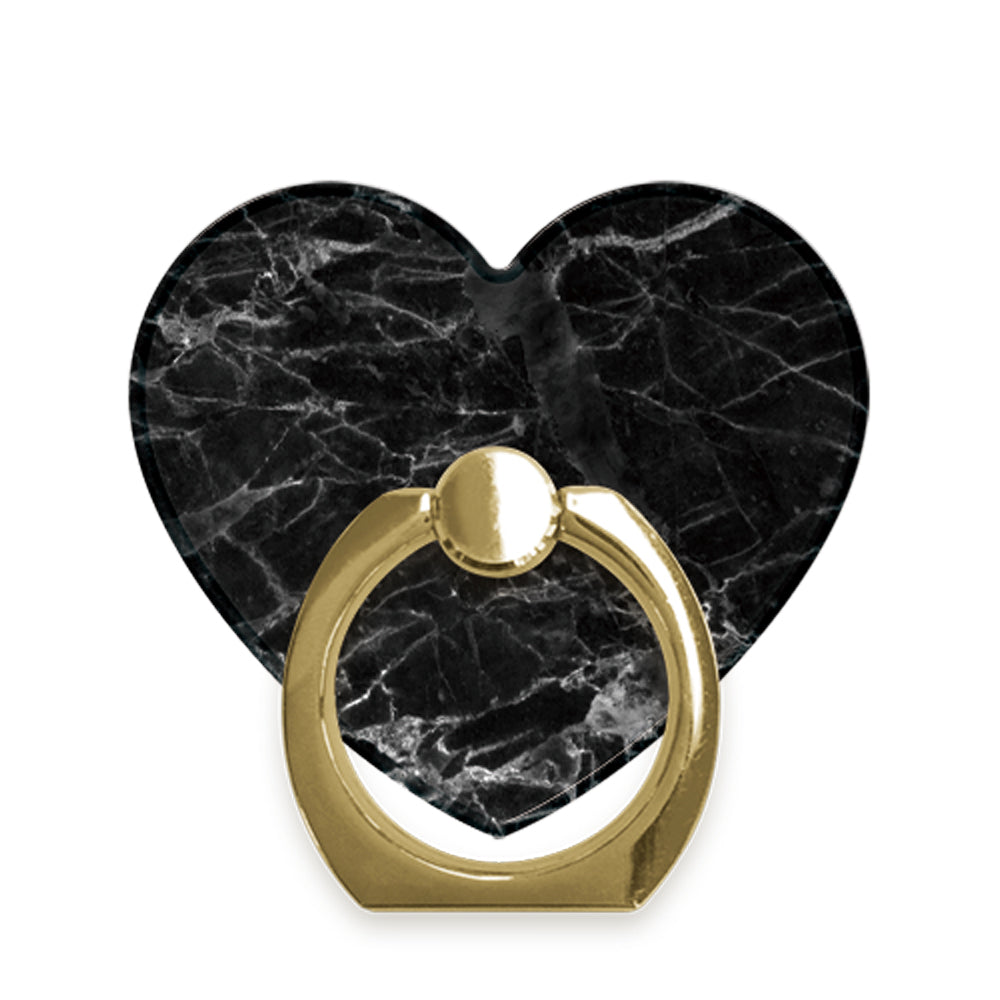 Free ハートリング マーブル ブラック/ゴールド