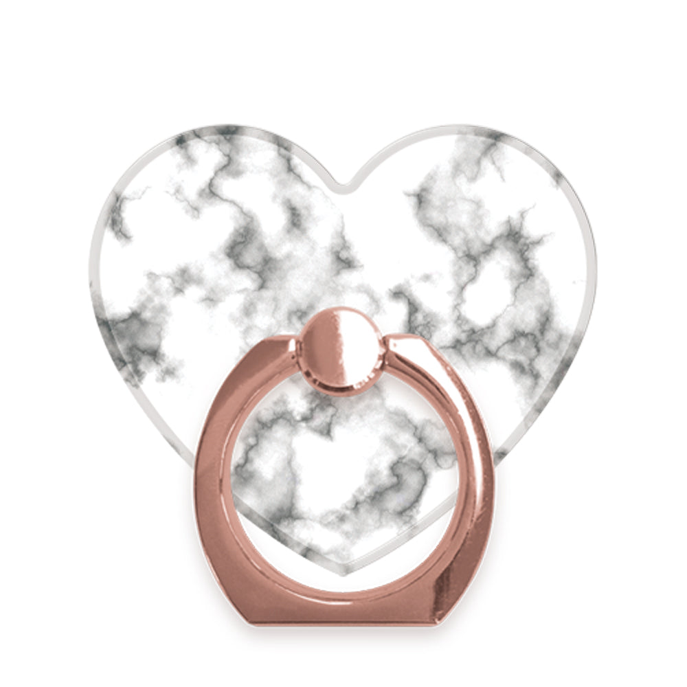 Free ハートリング マーブル ホワイト/ローズゴールド