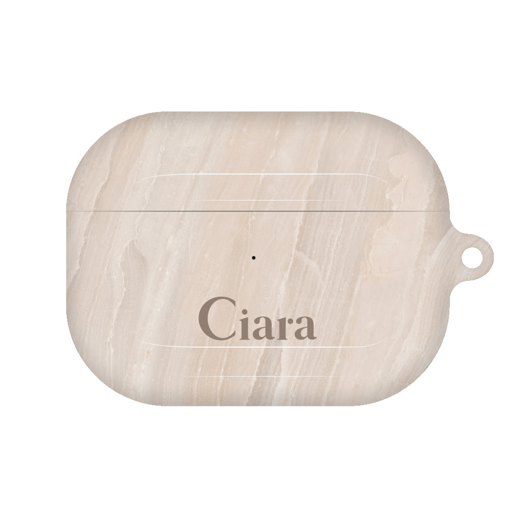 AirpodsProケース ハード マーブル ベージュ