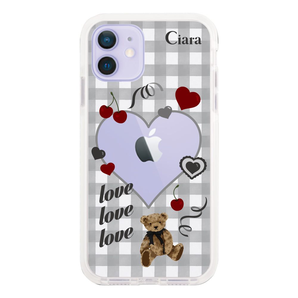 iPhone12/12Proケース クッションバンパー 耐衝撃クリアケース マイスウィーティー ブラック