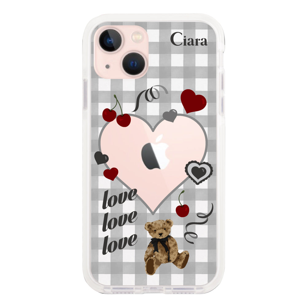 iPhone13ケース クッションバンパー 耐衝撃クリアケース マイスウィーティー ブラック