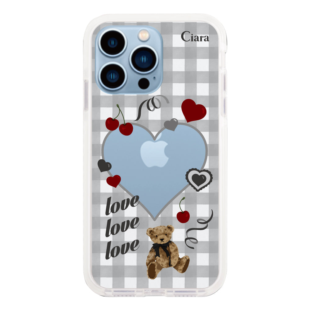 iPhone13ProMaxケース クッションバンパー 耐衝撃クリアケース マイスウィーティー ブラック