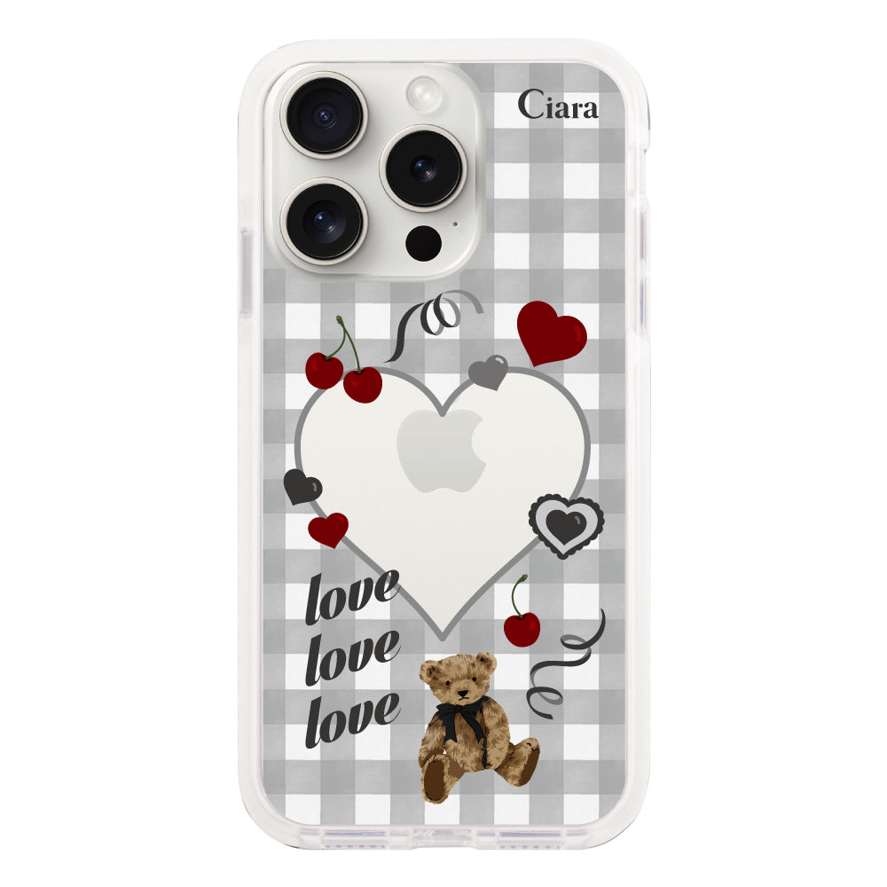 iPhone15ProMaxケース クッションバンパー 耐衝撃クリアケース マイスウィーティー ブラック